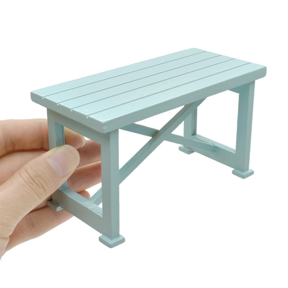 iLAND Dollhouse Furniture of Wooden Table for Doll House Garden Decor, Miniature Dollhouse Accessories Tiny Table Model on 1/12 Scale