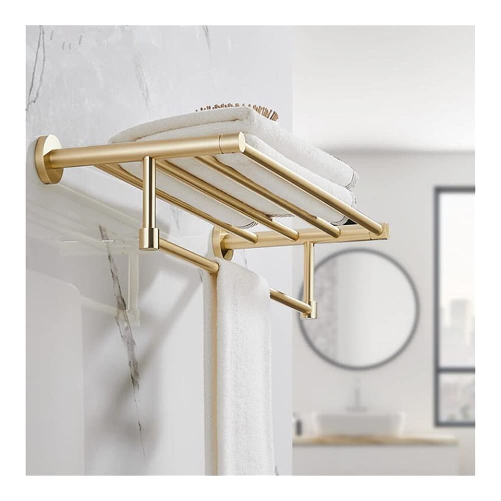 Étagère de salle de bain en or brossé pour un design chic et luxueux