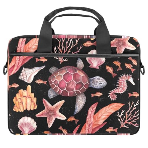 Sac ordinateur 13 pouces protège pc portable 14.5 motif tortue hippocampe