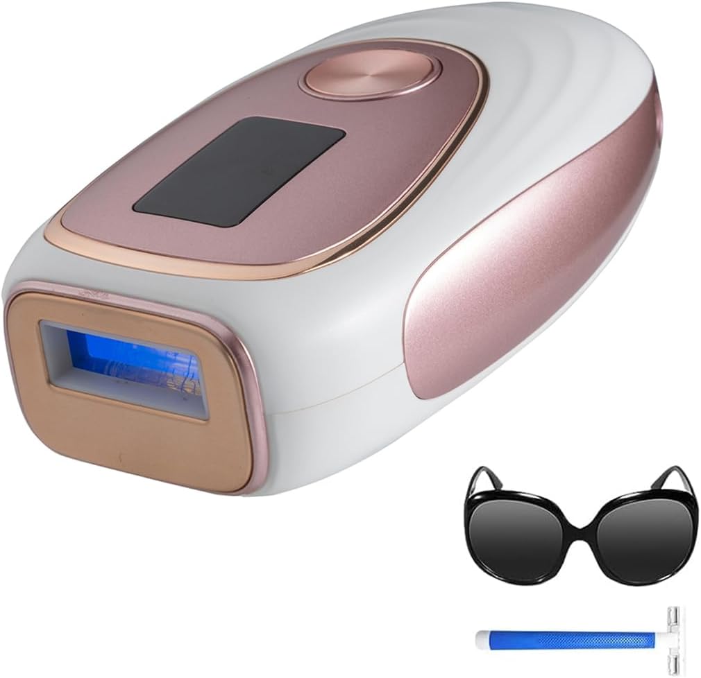Laser Hair Removal, IPL Hair Removal with Ice-Cooling System for Painless & Long-Lasting Result, Safe At-Home Hair Remover Device for Armpits Back Legs Arms Face Bikini Line, Rose Gold