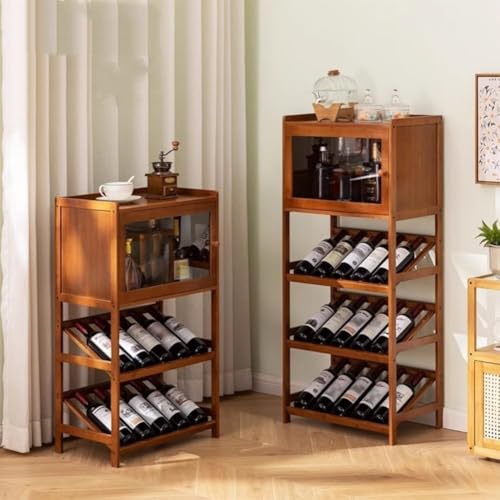 Soporte independiente para botellas de vino con puerta acrílica 90 cm miniatura 3