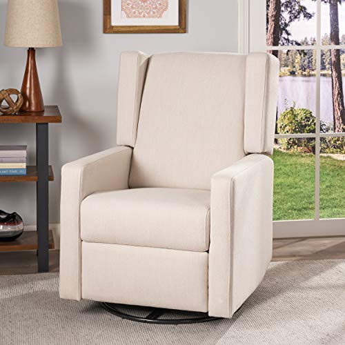 Sillón giratorio reclinable beige miniatura 2