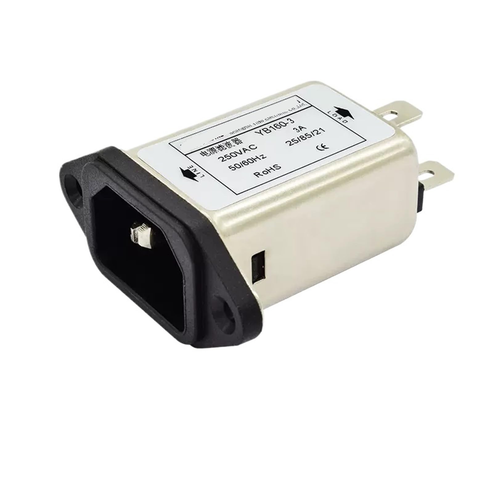 Filtro de potencia contra interferencias YB160-10A de una sola toma