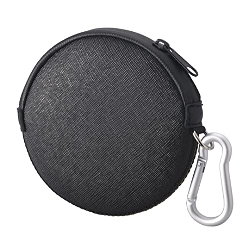 OneJoy Münztasche,Geldbörse, kleine Kleingeldbörse, wasserdicht mit Neopren-Reißverschlusstasche, leichte, runde Tragetaschen und Geldbörsen mit Clip, perfekt für Ihren Stil., Runde, Schwarz