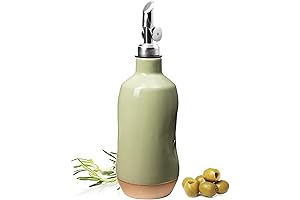 Premium Olive Oil Dispenser Bottle, Stoneware Ceramic, Enhances Home Decor