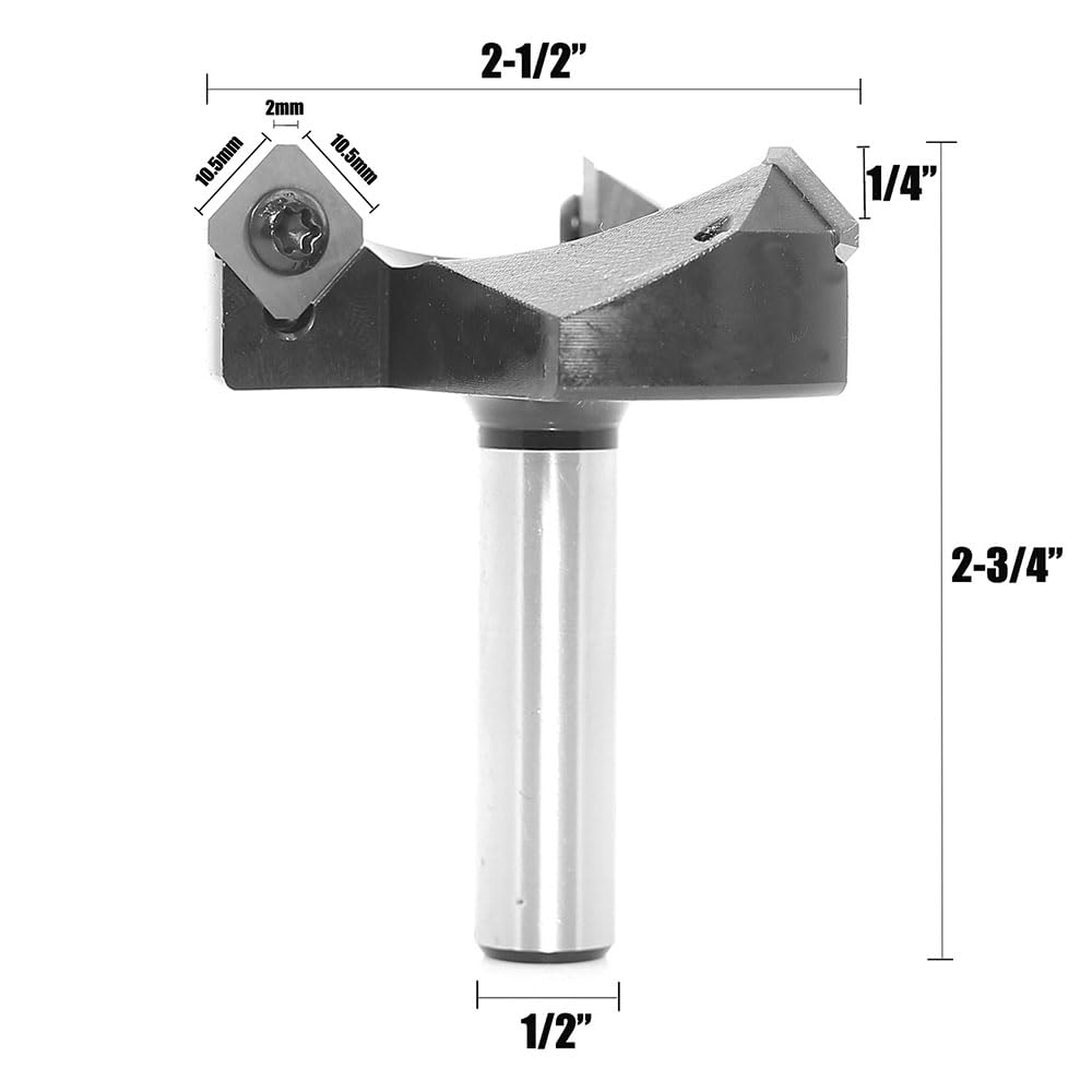 6 mm 12,7 mm Schaft, CNC-Hochleistungs-Spoilboard, Eintauchen, Planieren, Hobeln, Fliegenschneider, Plattenrichtmaschine, Fräser for Holzfräser, Schaftfräser, Holz(12.7X63.5X6.35mm)