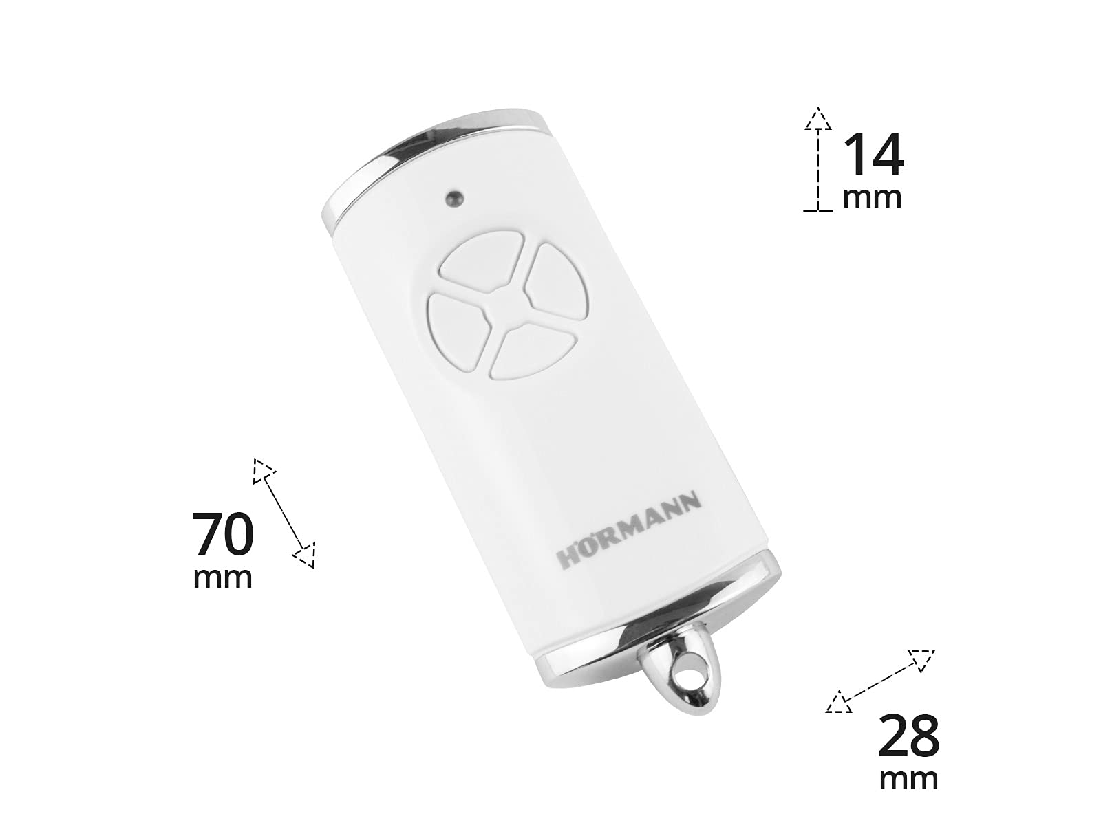 Hörmann HSE4 BS - Mando a distancia (4 comandos, BiSecur, 868 MHz, incluye 2 llaveros ADAMS)