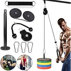 Poleas Caseras Para Hacer Ejercicio Polea para Gimnasio Profesional DIY Máquina Kit Cables de Poleas Equipo Fitness de Fuerza Muscular para Entrenamiento de Curl y Extensiones (Cuerda Tríceps)