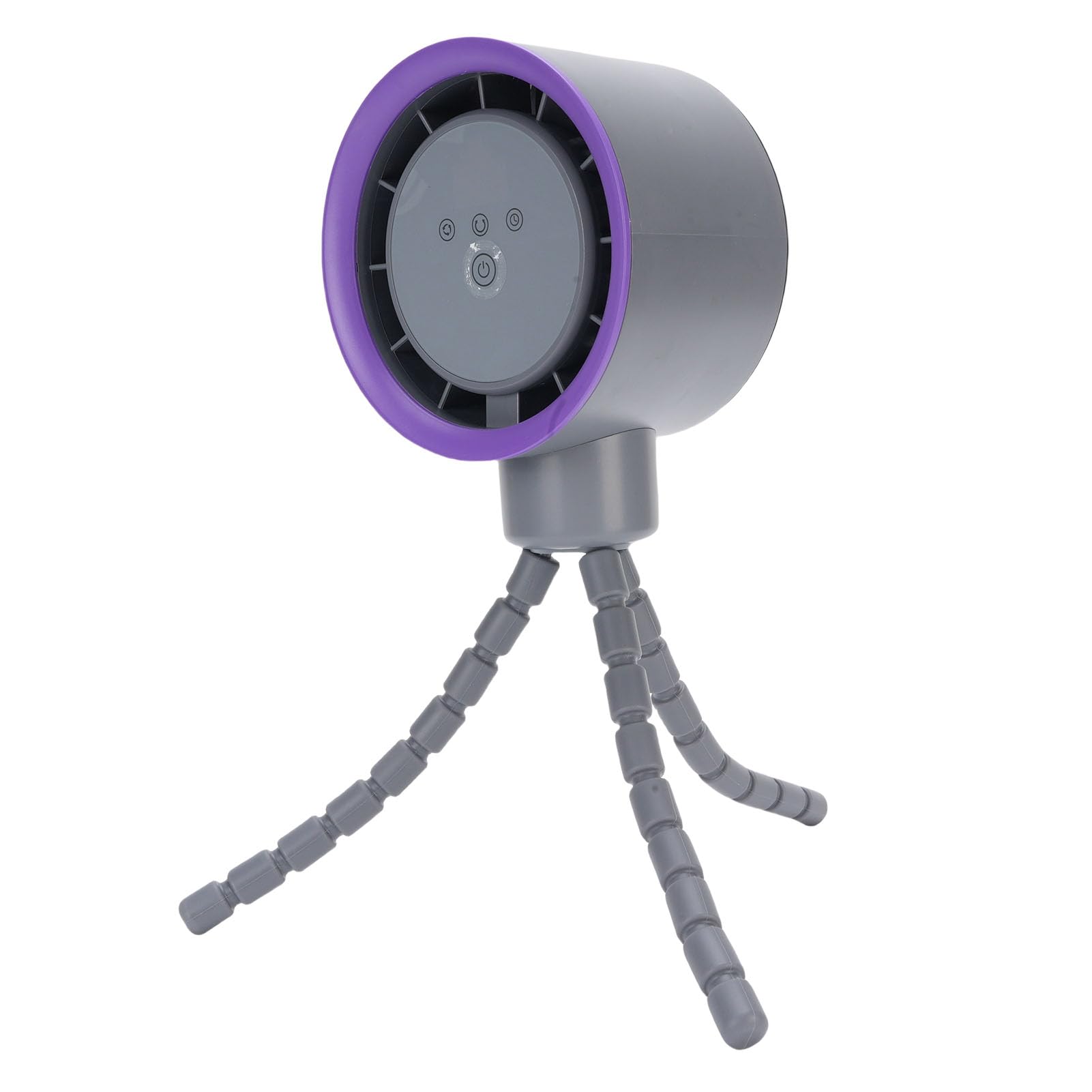 Mini Ventilador para Cochecito USB Recargable con Oscilación de 360 ​​​​grados y Pantalla Digital - Material: Plástico (GREY)