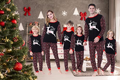 Benaive Matching Family Christmas Pajamas Set Holiday Pjs for Women Men Sleepwear (Black, Elk, Men-X-Large) — view 6