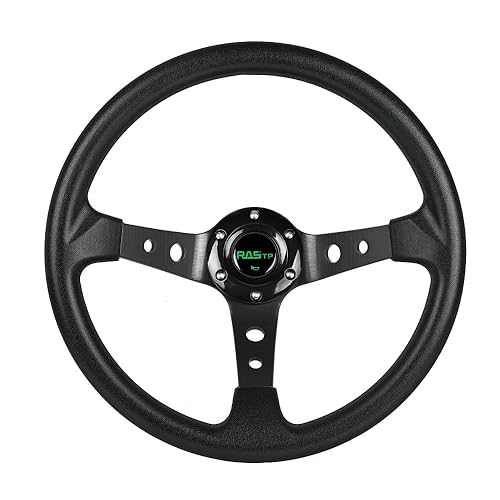 RASTP Universal Racing Steering Wheel,Drifting Deep Dish Steering Wheel 13.8”/350mm