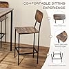 Giantex 5-Piece Dining Table Set W/Counter Height Table & 4 Bar Stools, Industrial Kitchen Dining Set W/Footrest & Backrest, Space-Saving Dinette Set for Pub, Dining Room, Restaurant (Mix Brown)