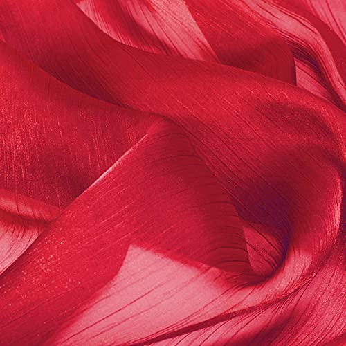 moonfarm 選べる17色 カラー 流水紋 オーガンジー 生地 約1.5m×1m 無地 手芸 用 布 (レッド)