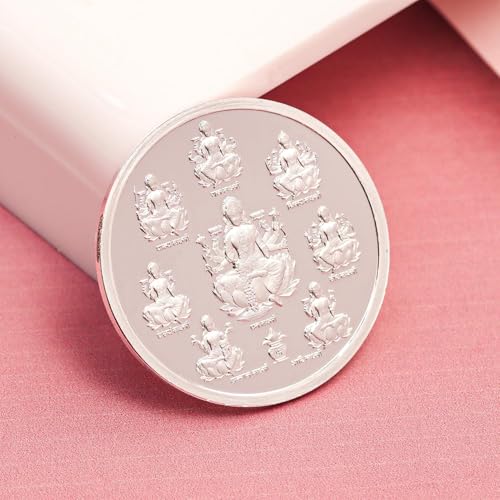 Image of ACPL Precious Moments BIS Hallmarked Ashta Laxmi Silver Coin 999 Pure with Gift Box