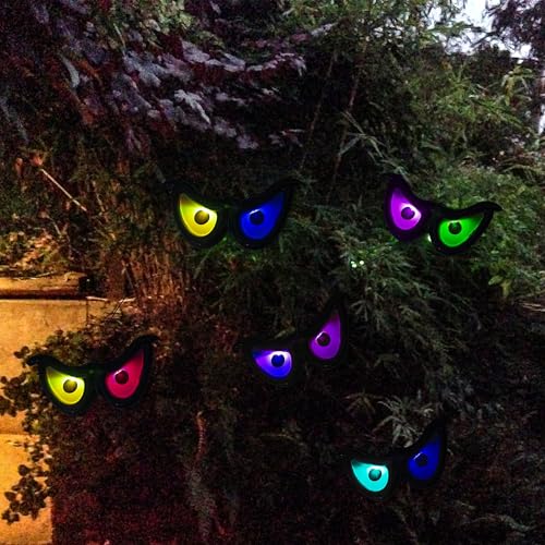 Dazzle Bright 10 LED RGB Flashing Eyes Halloween Decorations, Battery Operated Light up Waterproof Halloween Lights for Indoor Outdoor Room Yard Garden Party4