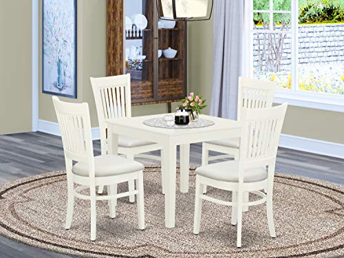 East-West-Furniture-OXVA5-LWH-C-5-Piece-Dining-Room-Table-Set-Includes-a-Square-Wooden-Table-and-4-Linen-Fabric-Kitchen-Dining-Chairs-36×36-Inch-Linen-White East West Furniture OXVA5 LWH C 5 Piece Dining Room Table Set Includes a Square Wooden Table and 4 Linen Fabric Kitchen Dining Chairs 36×36 Inch Linen White