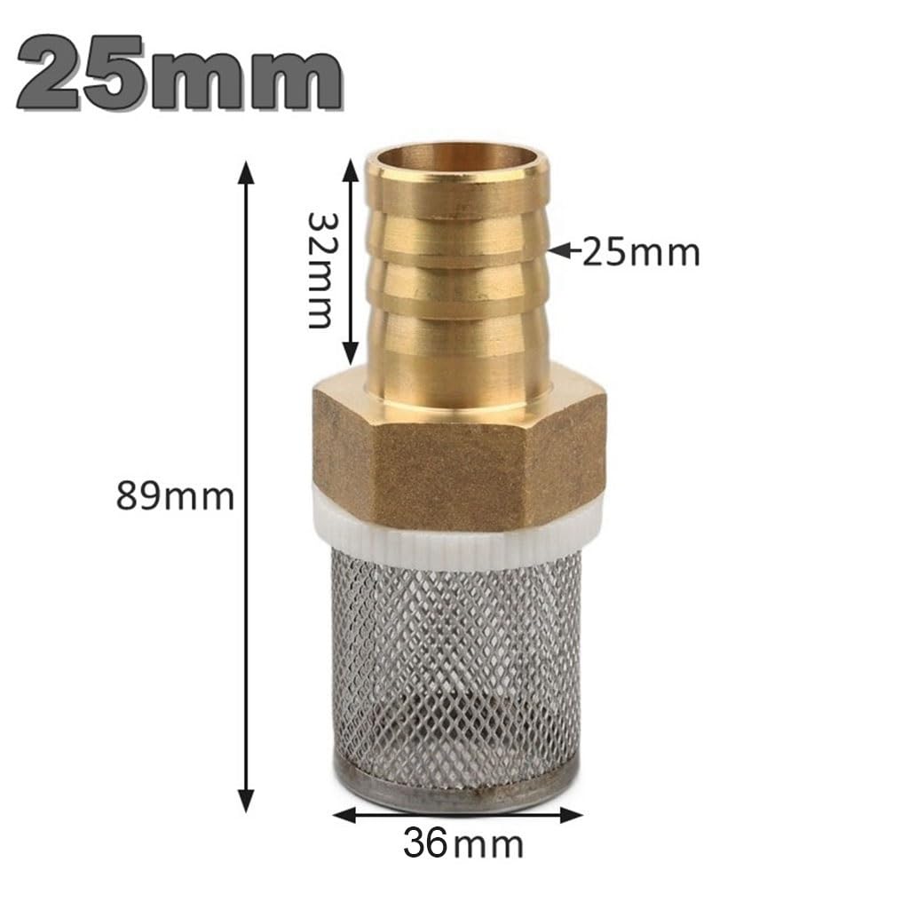 Filtre en Acier Inoxydable à Installer en amont de 1 pièce 16 19 25 32 mm Tuyau Filtre à Eau crépine pulvérisateur Pompe de Lavage Voiture Filet filtrant en Acier Inoxydable(25mm)