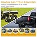 Trash Can Hauler for Double Can, Adjustable Wheeled Garbage Trash Can Hitch, Suitable for UTV/ATV/Lawn Tractors/Truck/Cars/Trailer with 2