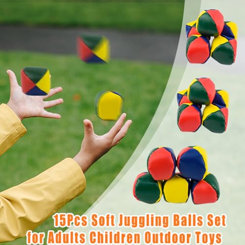 Coriver 15 Pcs Juggling Balls Set, Mini Soft Throwing Ball Games Circus Clown Juggle Balls - Image 4