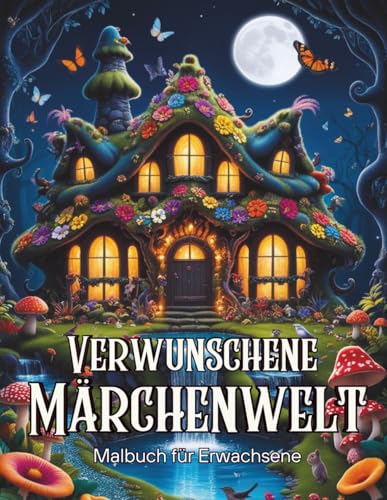 Verwunschene Märchenwelt: Malbuch für Erwachsene - Ein Fantasy Ausmalbuch mit märchenhaften Szenen, Tieren, Wäldern, Pilzhäusern und Schlössern für Entspannung und Achtsamkeit