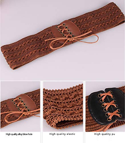 Women's Lace Elastic Waist Belt Stretch Wide Corset for Dress Vintage Elegant Sweet Accessories4