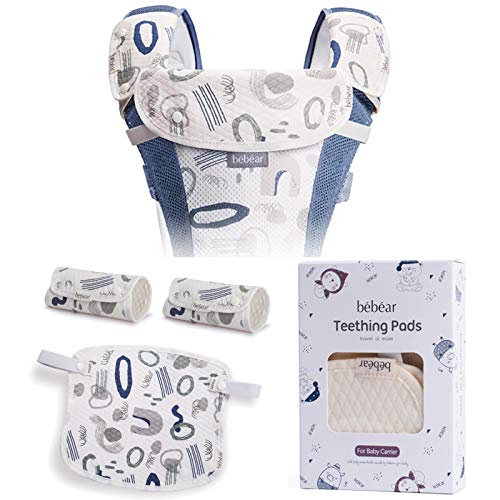 Bebamour Tandjespads Draagzak, 100% Catoen Kwijlslabbetjes voor Draagzak Pasgeboren tot Peuter, 3 STUKS Baby Tandjespads…