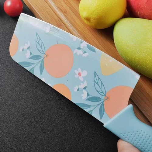 Image of Knife Set for Kitchen Professional 3 Pieces High Carbon Stainless Steel Colour Printed Coated Chef Knife I Utility Knife I Kitchen Knives with Ergonomic (Blue)