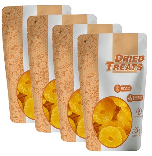 Image of Dried Treats Dried Fruits Nuts And Seeds (Dried Pineapple Ring, 1000G (4X250 Gm))