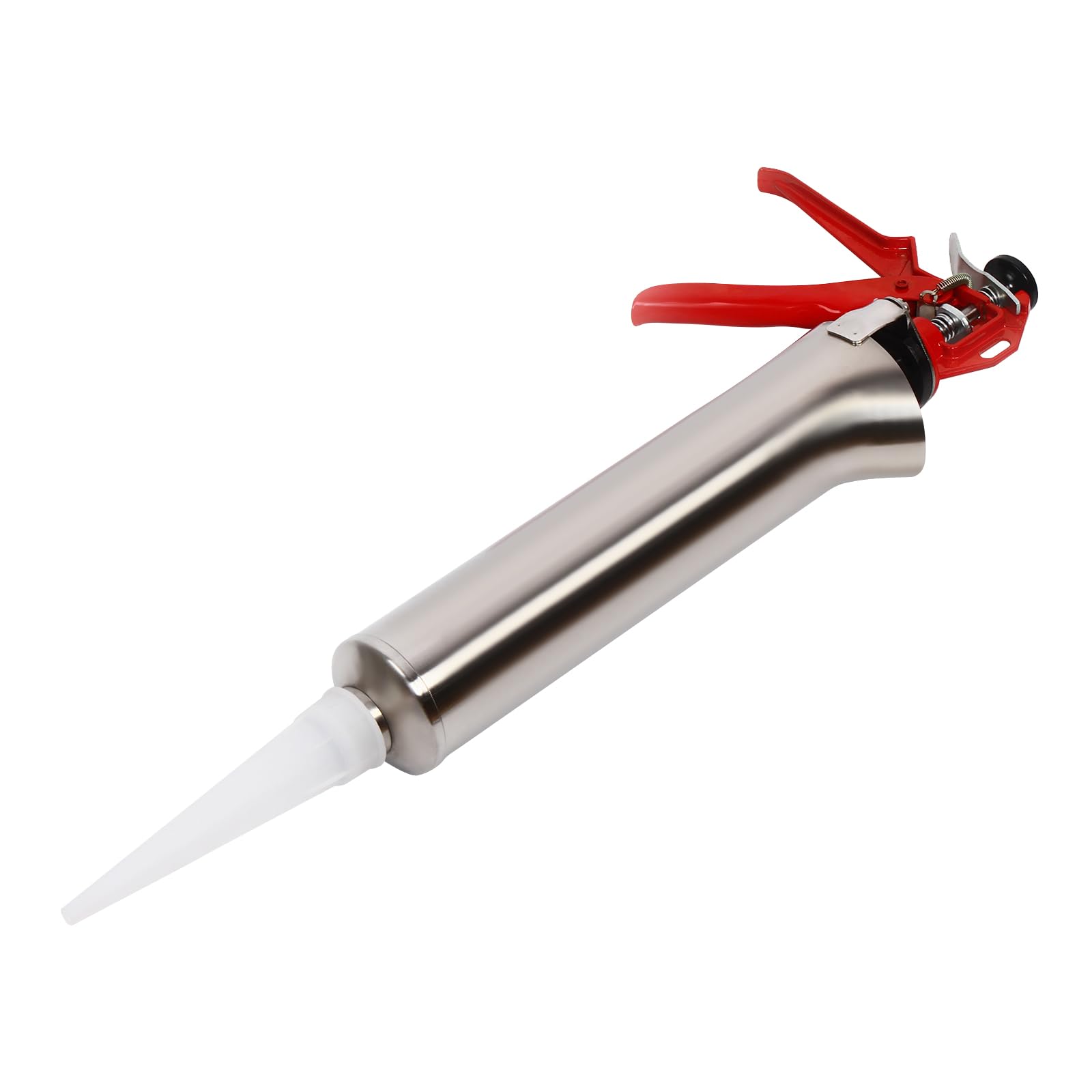 Pistola per Malta in Acciaio Inox per Malta, Stucco Ugelli Cemento Pressa, Siringa per Malta Pompa per Malta a Mano, con 2 ugelli