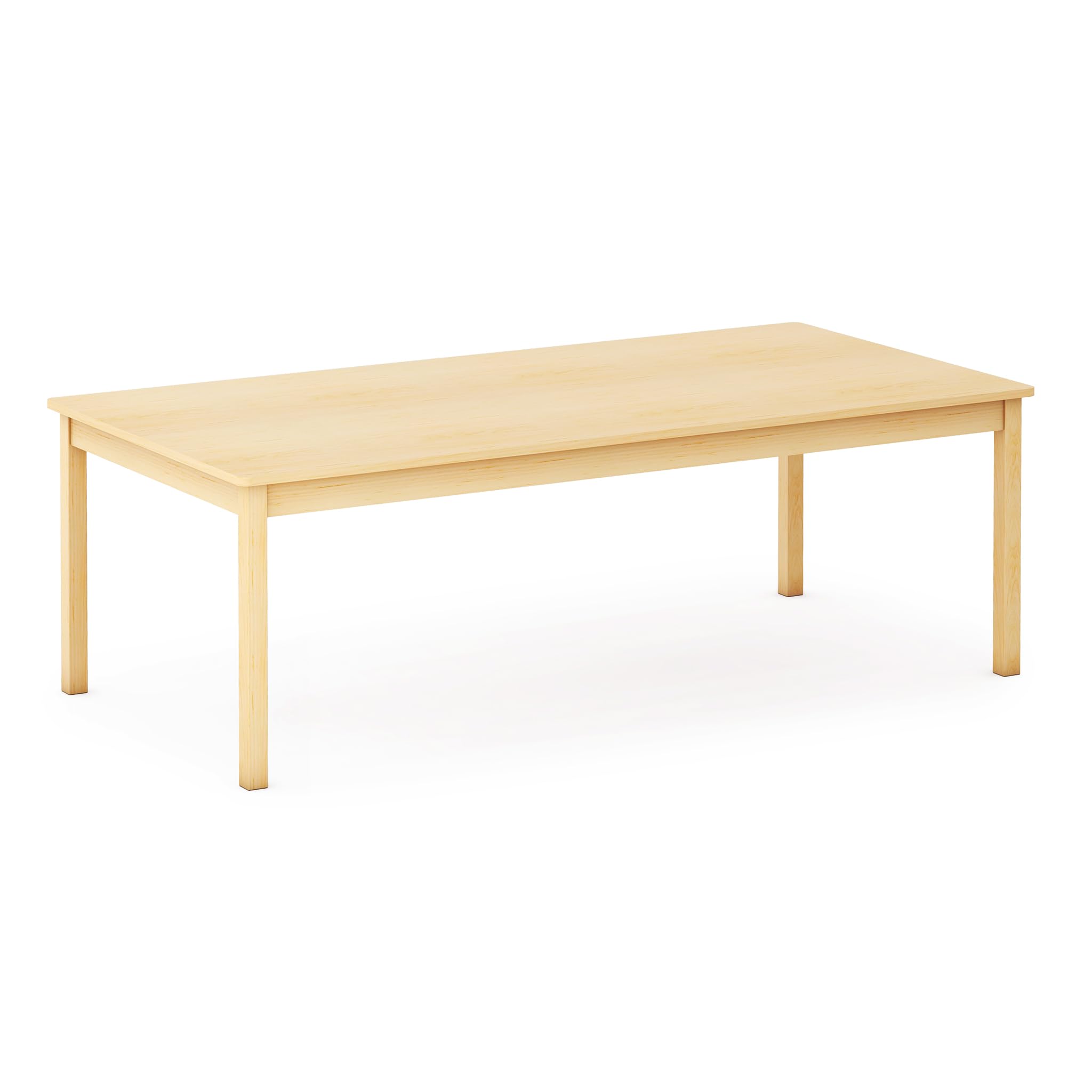 Guidecraft EdQ Kids Activity Table - Natural: Rectangular Wooden Craft Table, 30" x 60", 20" Height | Seats 8 | Kids Desk for Playroom, Preschool,