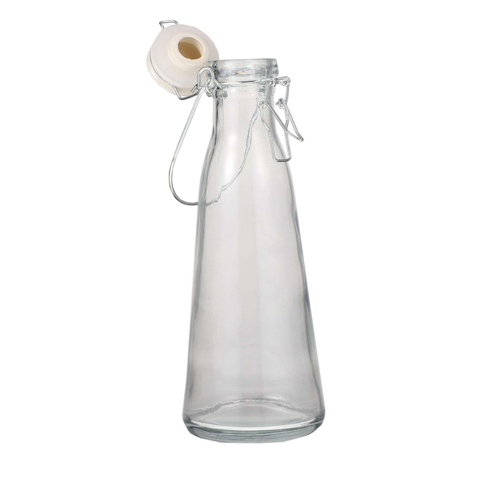 Homoyoyo Reusable Glass Bottles Caps Sealable Milk Containers Beer Water Storage Sturdy