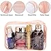 Tbestmax 20 Pack Clear Cosmetic Bags Makeup Bags Portable Waterproof Travel Toiletry Bags Organizer Peach Pink, 7.5