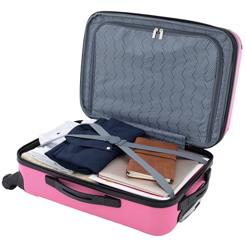 Image of Travelers Club Chicago Hardside Expandable Spinner Luggages, Hot Pink, 20 inch Carry-On, HS-20720-EX-690N