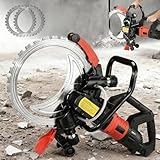 levigationlu 16" Betonsäge Mit 2 Sägeblättern, Ringsäge Beton, Toroidale Betonschneider, Nasswasserzufuhr, Schnitttiefe 11,4", Ringsägenschneider Zum Schlitzen Von Ziegeln 9500W