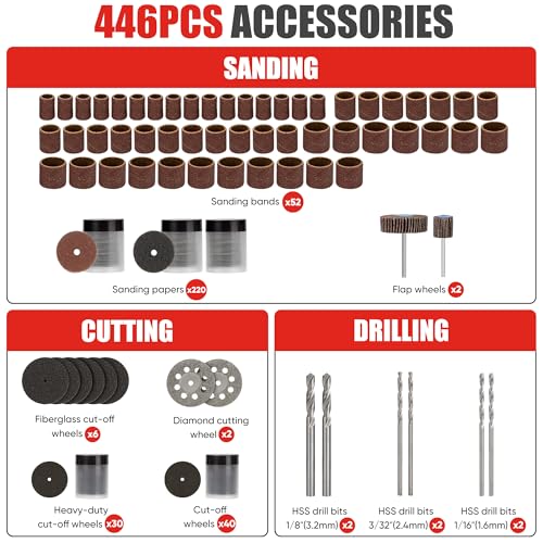 EZUVITA 4V Cordless Rotary Tool 446PCS Kit