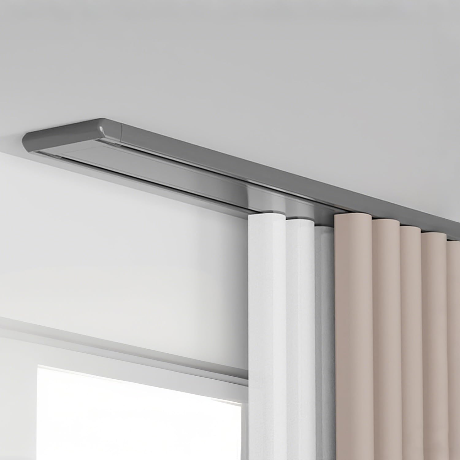 Heavy Du 16 m Adjuble Aluminiowa szyna systemowa prętów do kampera salonu, sypialni i szpitala, szara, 5,8 m i wszechstronny Solut