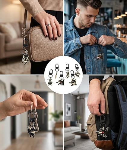 Image of 6 PCS Aesthetic Keychain, Cute Butterfly Bag Charms for Girls, Alloy Metal Key Chain Set with Six Pieces