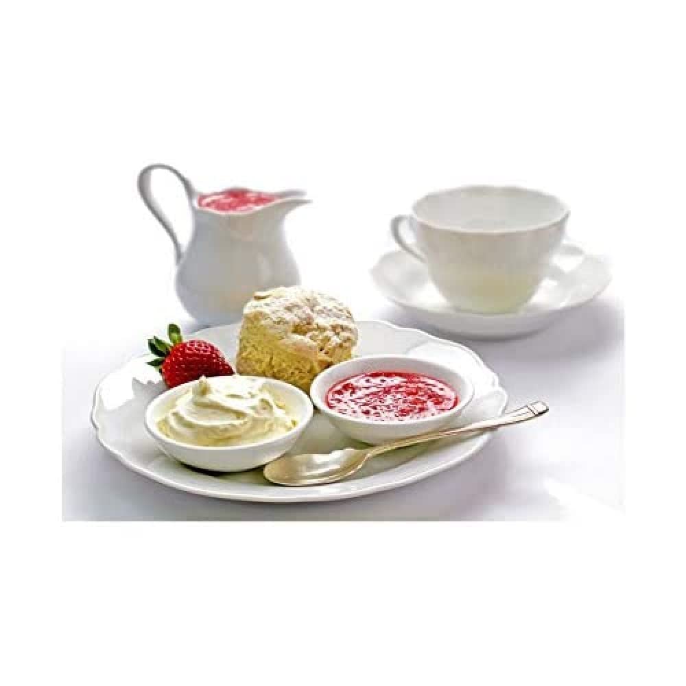 Wee Blue Coo PHOTOGRAPH BAKERY CREAM TEA SCONE JAM FOOD BLACK FRAMED ART PRINT B12X4785
