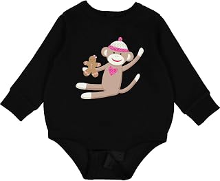 inktastic Sock Monkey Gingerbread Long Sleeve Fleece Bodysuit