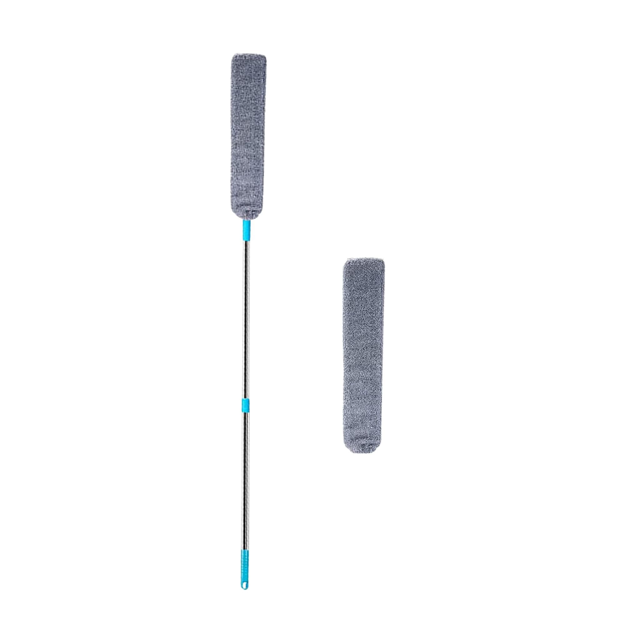 Microfiber Duster with Extendable Pole Stainless Steel Telescoping Gap Dust Brush Long Flat Flexible Duster for Home Office Cleaning Hard to Reach Areas-image-27