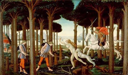 Peinture poster Botticelli de l'histoire de Nastagio Degli Honesti I pour deco maison