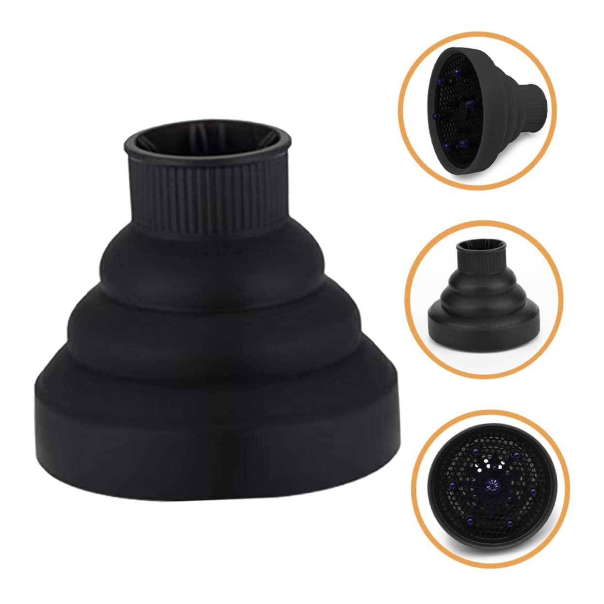 Baluue 3pezzi Asciugacapelli Diffusore Per e Mossi Accessorio Per Asciugatura e Compatibile Phon Standard Resistente e