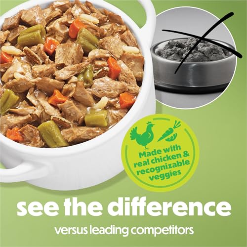 Purina Beneful Dog Food Freshly Prepared Meals Simmered Chicken Medley with Carrots, Green Beans, and Wild Rice - (Pack of 8) 10 oz. Tubs