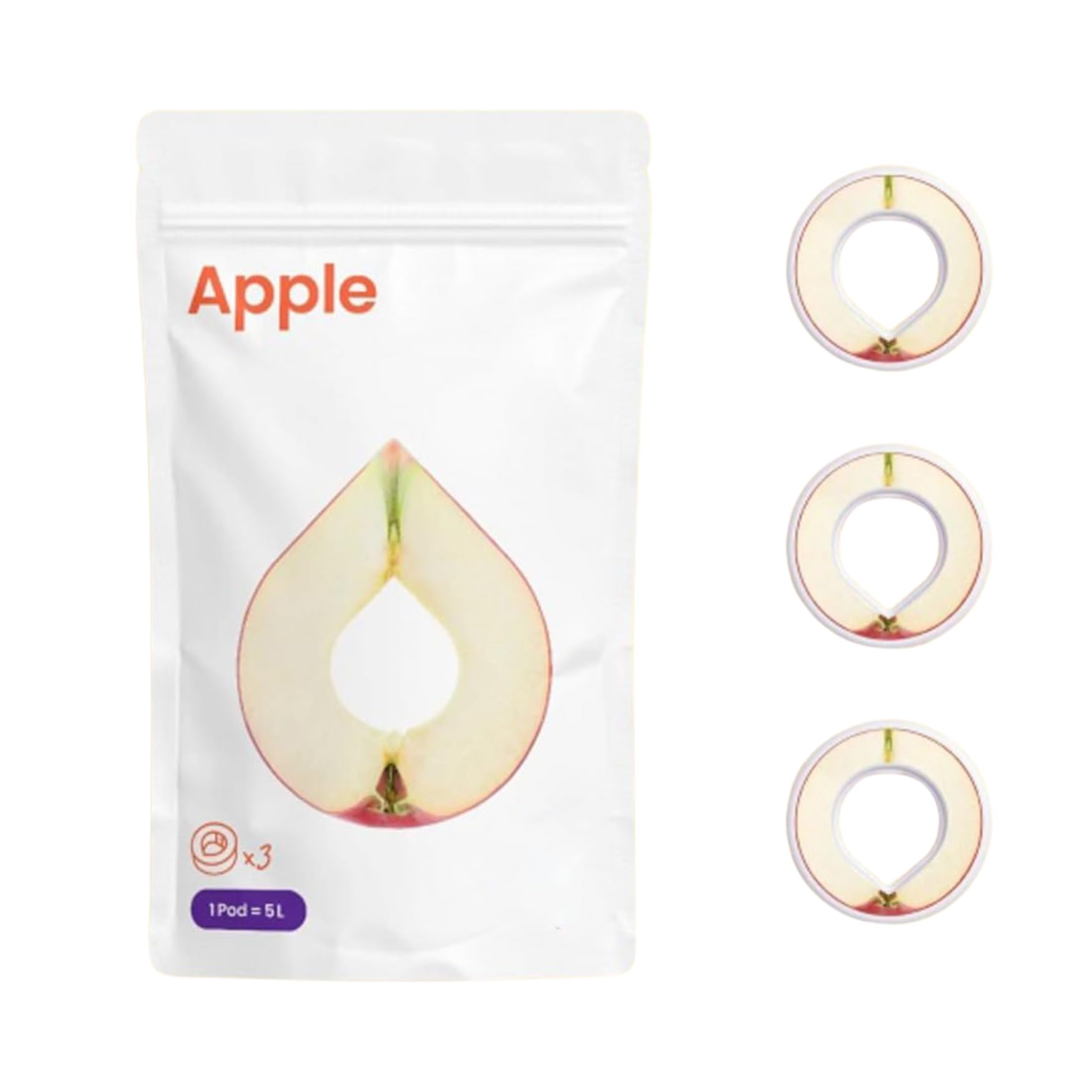Pods aromatisants originaux pour bouteille Air Up au goût rafraîchissant de pomme - 0 sucre, 0 calorie uniquement arôme naturel - 3 pods Air Up pour 15L d’eau avec goût par le parfum