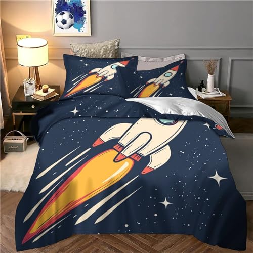 Parure de lit fusée spatiale microfibre résistante avec fermeture éclair fluide