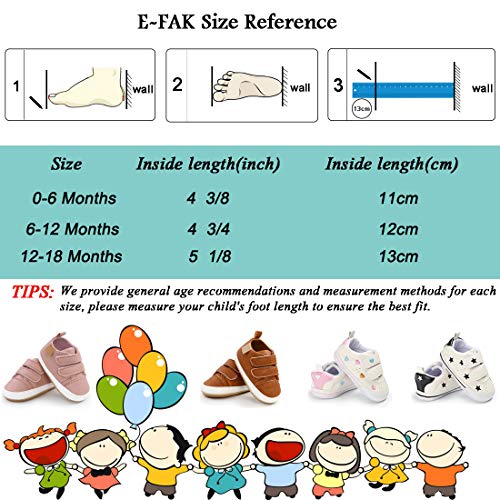 Image of E-FAK Baby Shoes Boys Girls Infant Sneakers Non-Slip Rubber Sole Toddler Crib First Walker Shoes