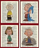 Set of 4 Charlie Brown Pigpen Peppermint Patty and Linus Dictionary Page Art Print Picture Poster...