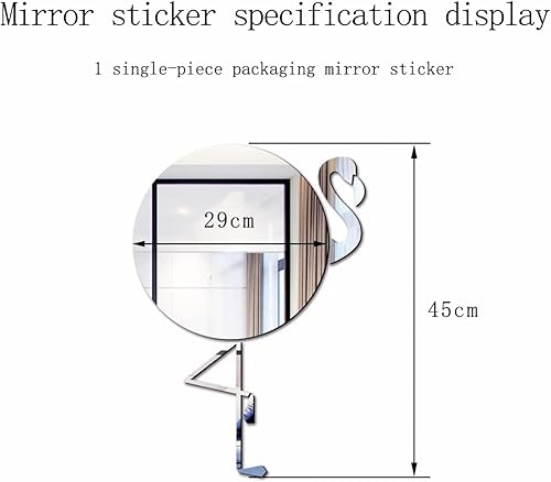 Miniatura 4 de Animal Flamingo Pared 3D Pegatinas Acrílico Espejo Pared Calcomanías Decoración Extraíble para Niños Ropa de Cama Techo Decoración de Pared - Plata