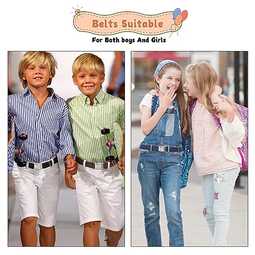 VONMELLI 3 Pack Elastic Stretch Belts Kids Toddler Belt Adjustable Uniform Belt for Boys and Girls2