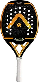 Raquete Beach Tennis Carbono 12K Ultrapro Preta Dourado Alma Genius